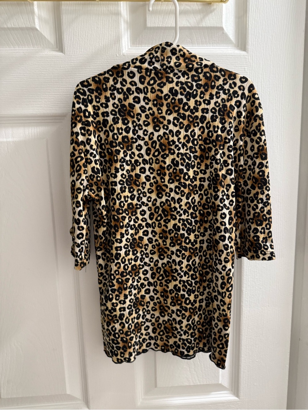 Leopard Print Women's turtle neck short Sleeve top